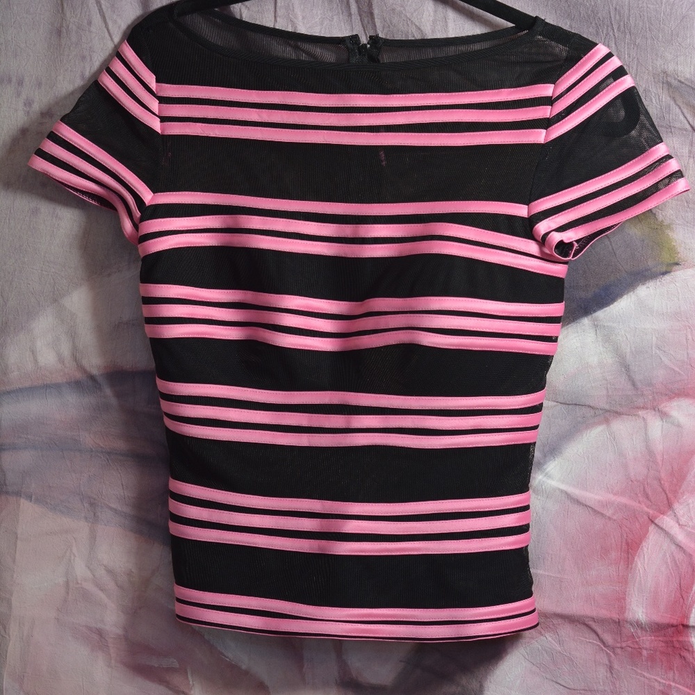 Pink/Black  Striped Top  SZ 4
